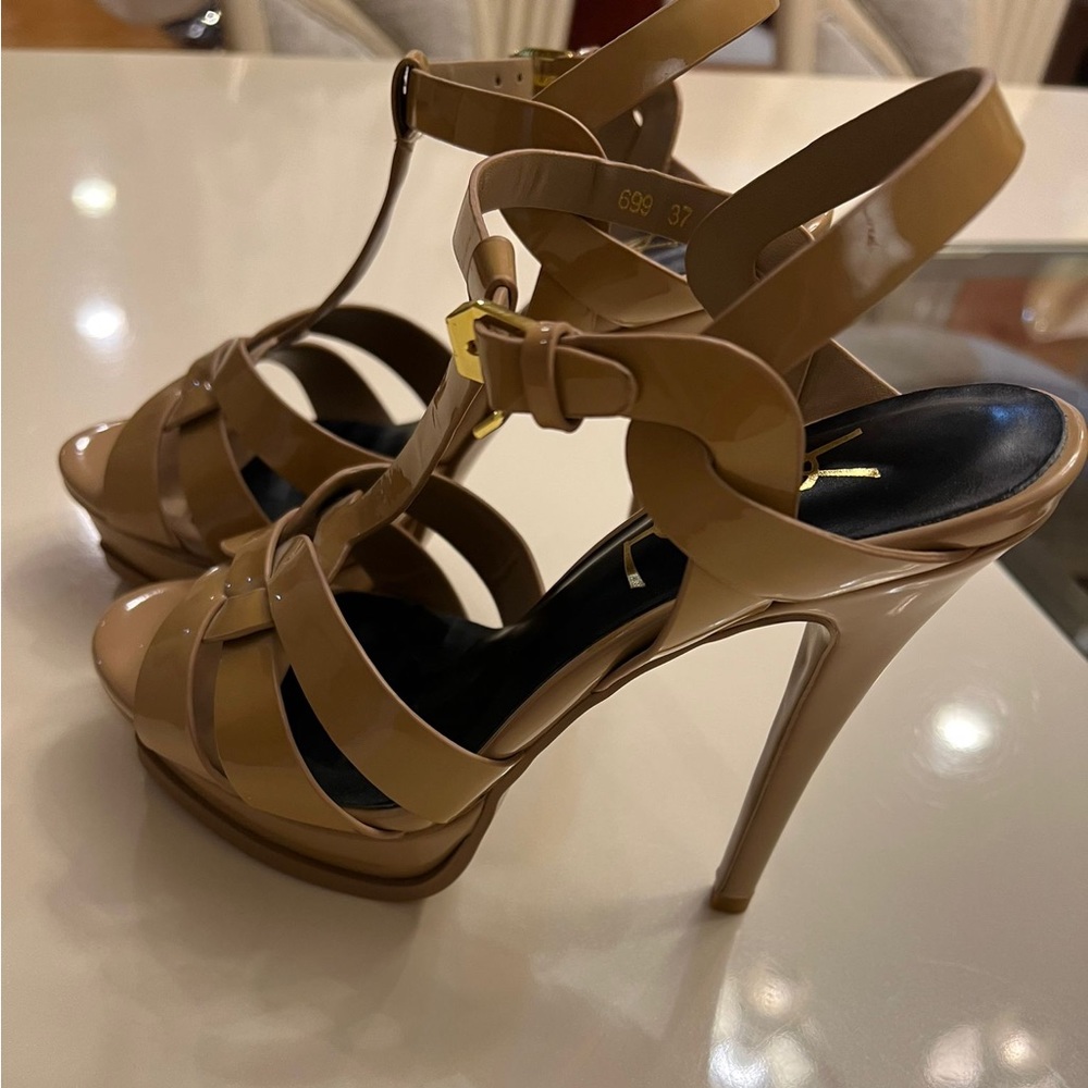 YSL sandals, beige, size 37 , used once. Excellent condition